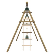 Plum Play Wooden Swing Set with Climbing Rope & Ladder